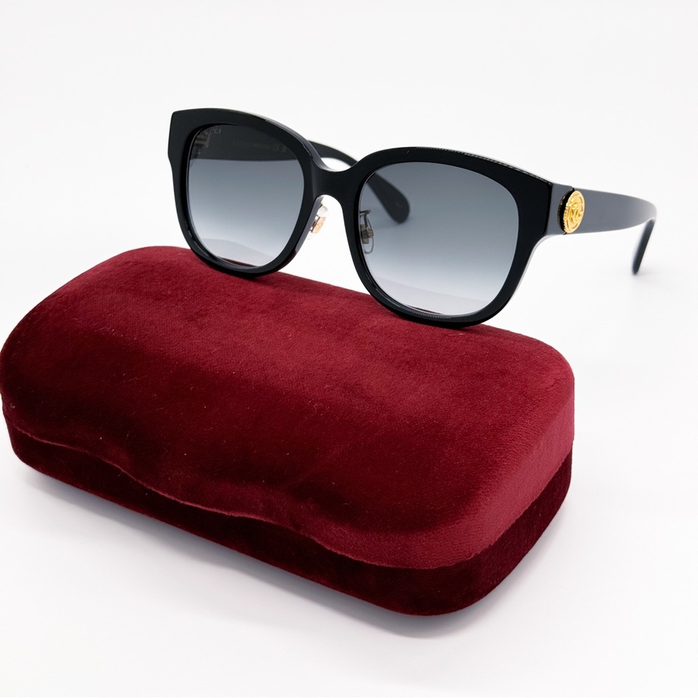 NEW GUCCI GG1409SK 001 ROUND BLACK GREY WOMEN SUNGLASSES GUCCI